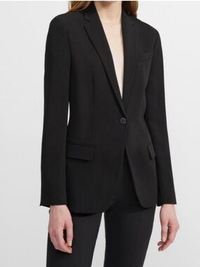 Theory Staple Blazer in Classic Crepe one button fitted size 12